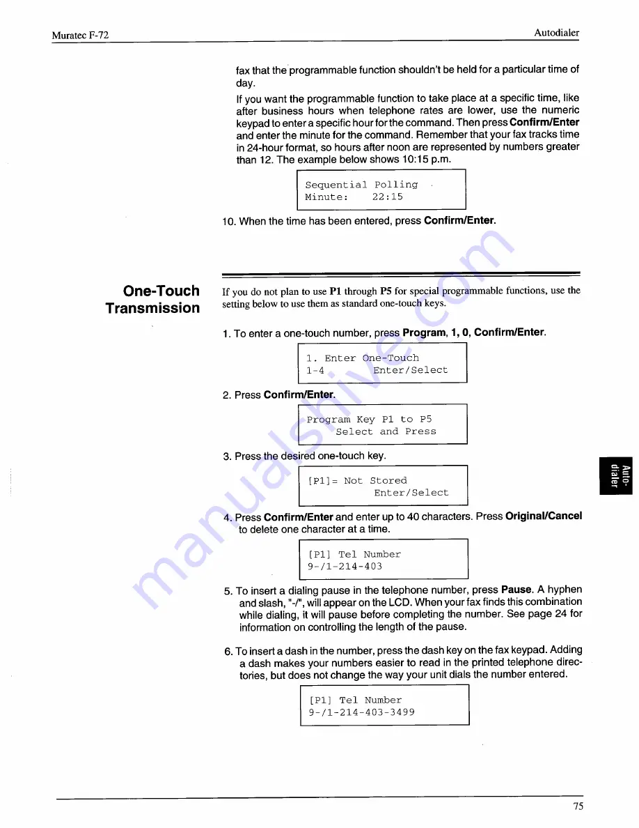 Muratec F-72 Operating Instructions Manual Download Page 75