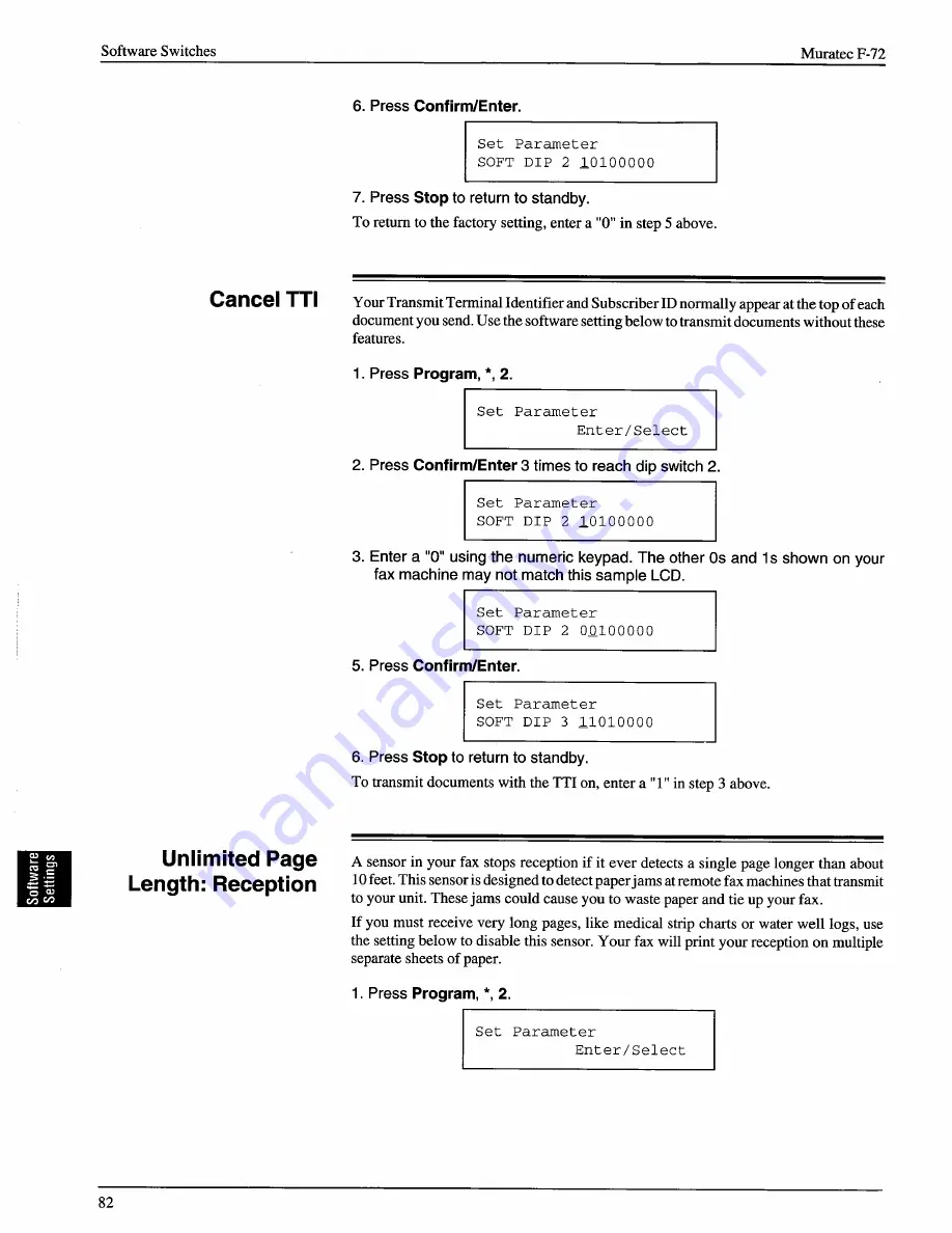 Muratec F-72 Operating Instructions Manual Download Page 82