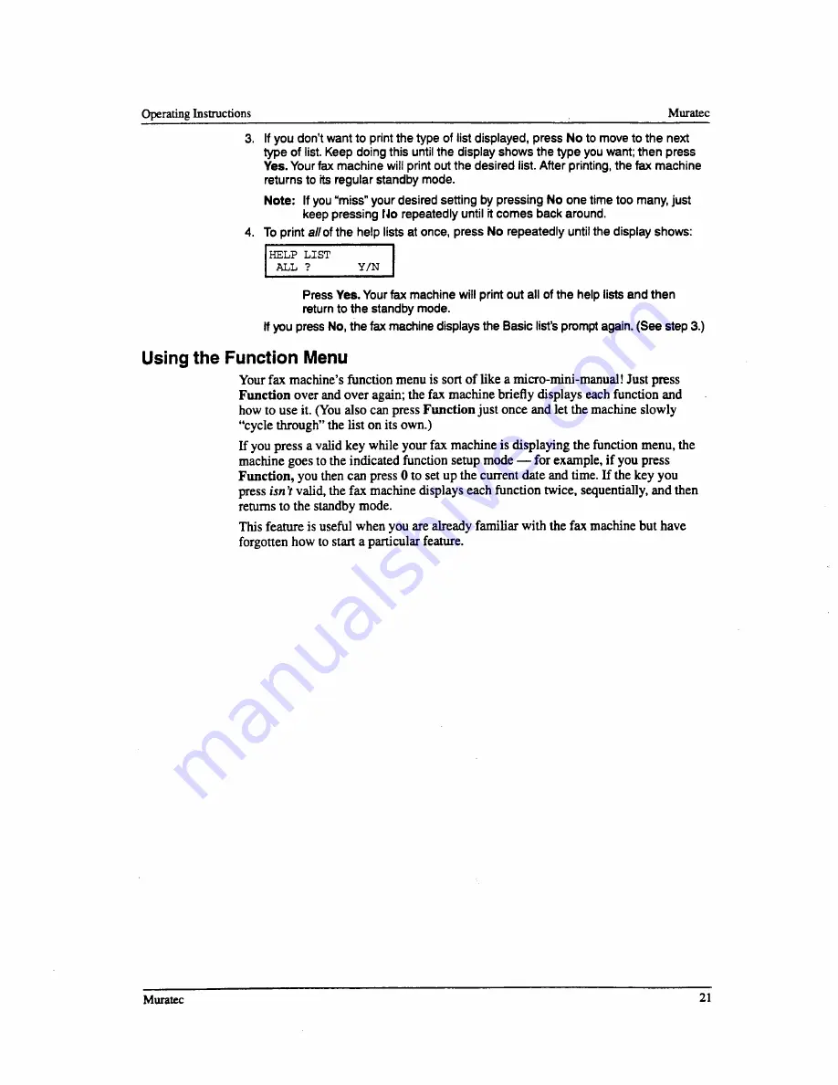 Muratec F-76 Operating Instructions Manual Download Page 23