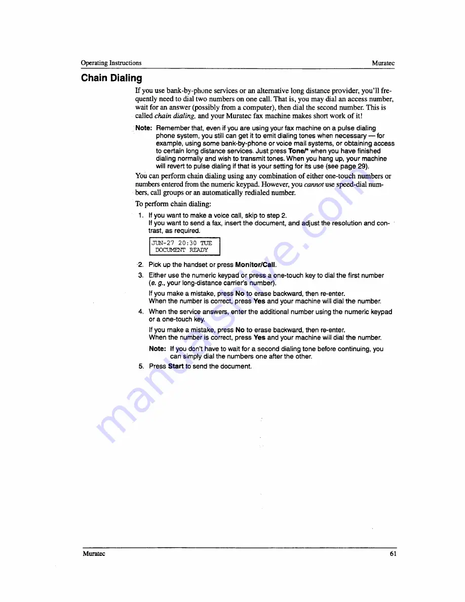 Muratec F-76 Operating Instructions Manual Download Page 63