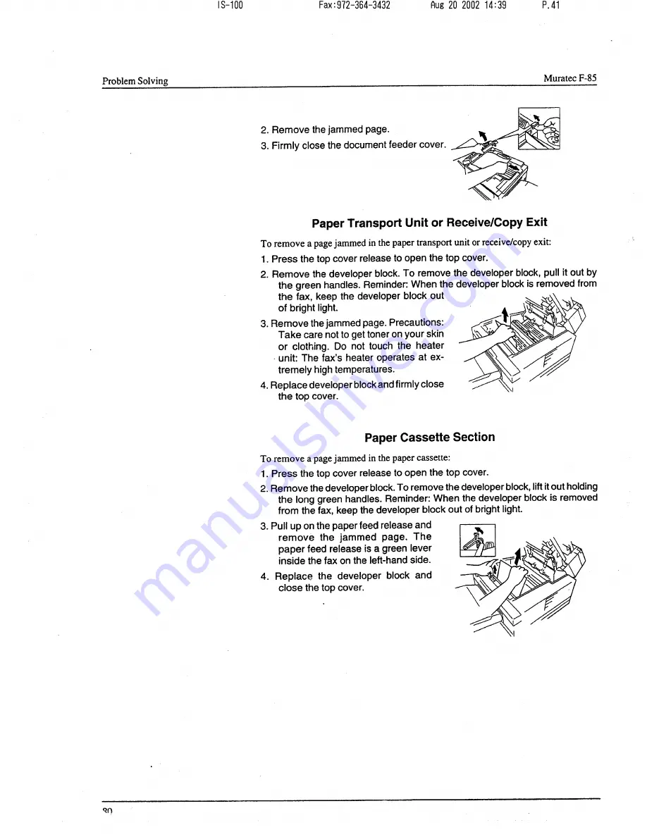 Muratec F-85 Operating Instructions Manual Download Page 81