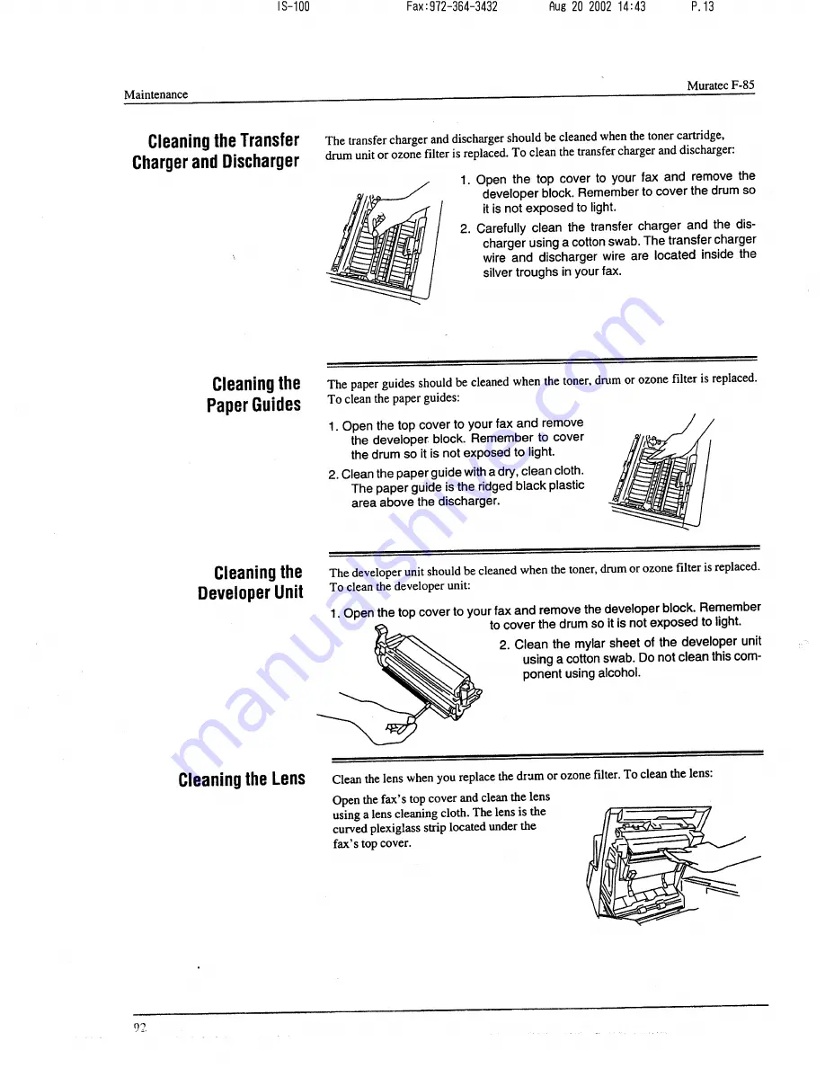 Muratec F-85 Operating Instructions Manual Download Page 93