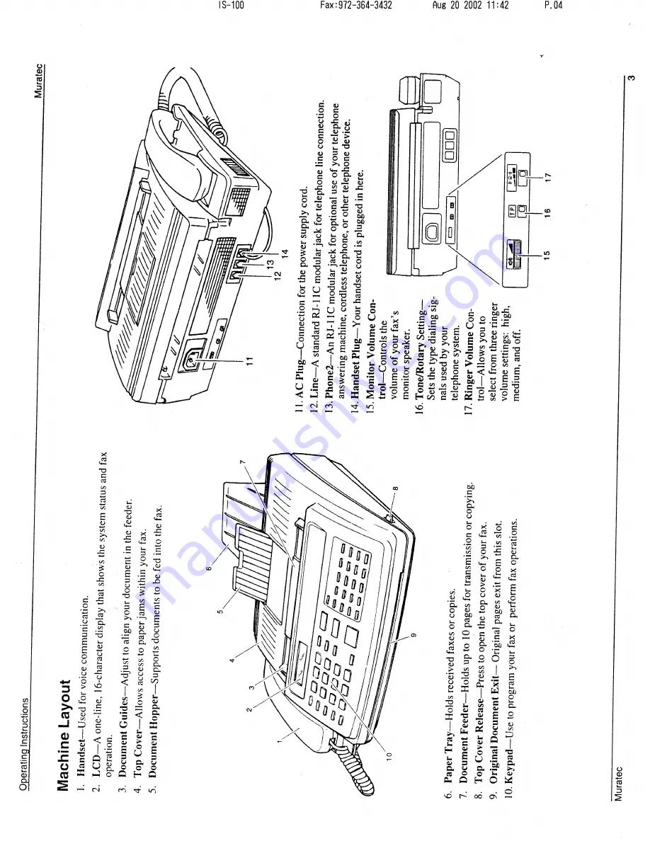 Muratec M-1220 Operating Instructions Manual Download Page 4