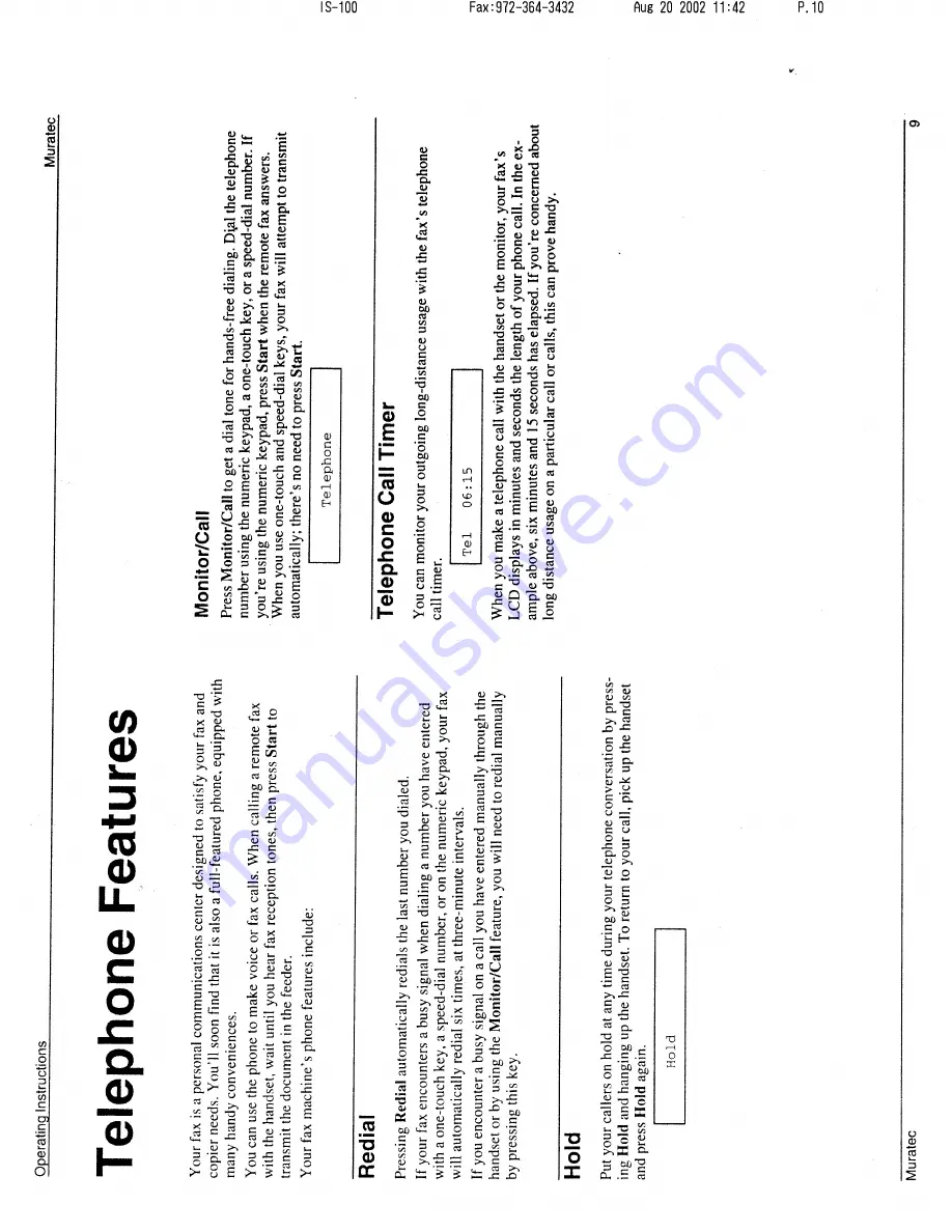 Muratec M-1220 Operating Instructions Manual Download Page 10