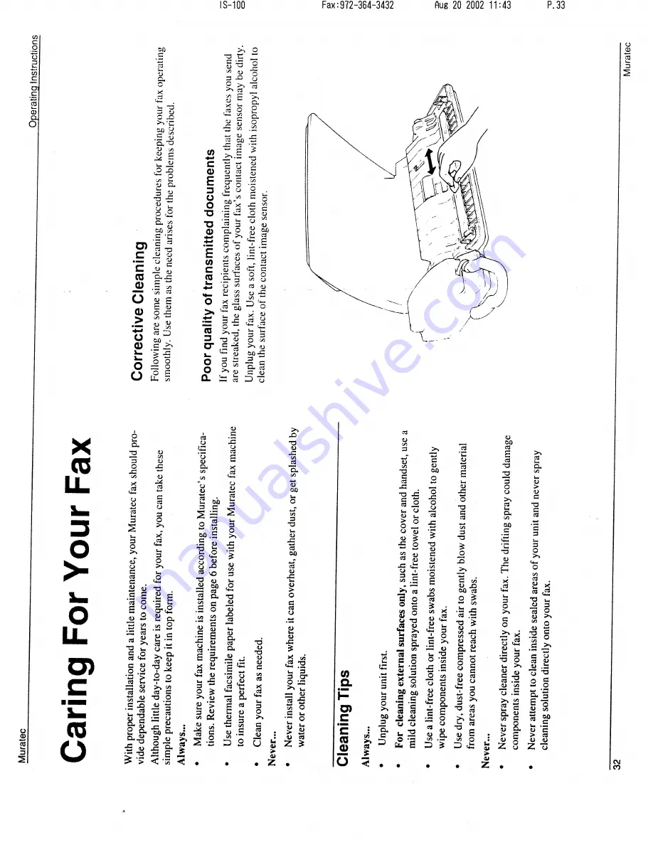 Muratec M-1220 Operating Instructions Manual Download Page 33