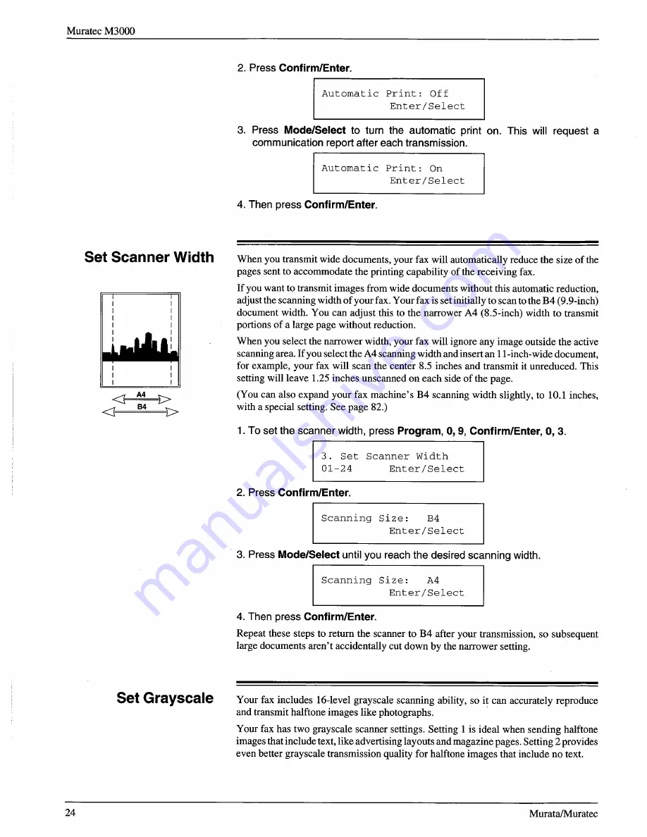 Muratec M-3000 Operating Instructions Manual Download Page 22