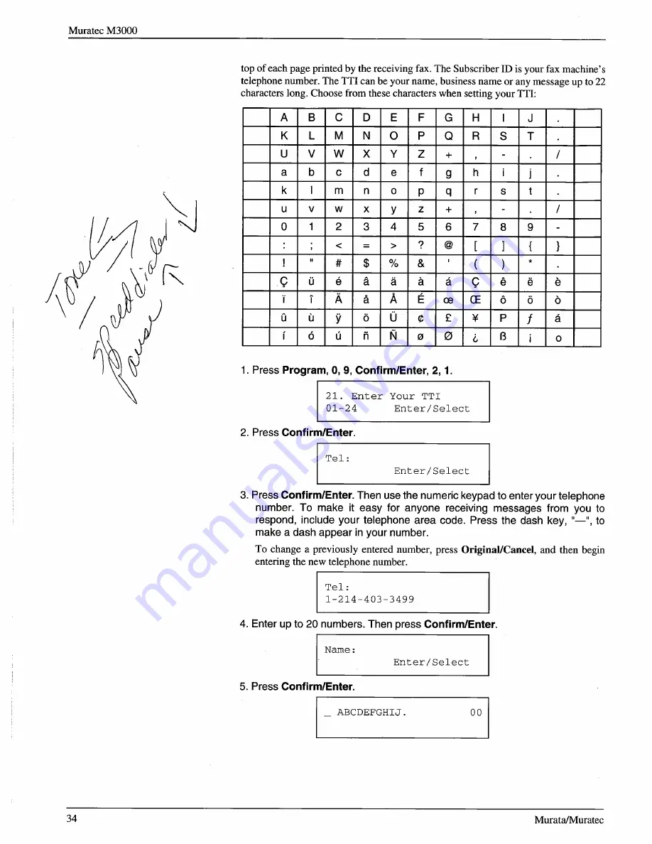 Muratec M-3000 Operating Instructions Manual Download Page 32