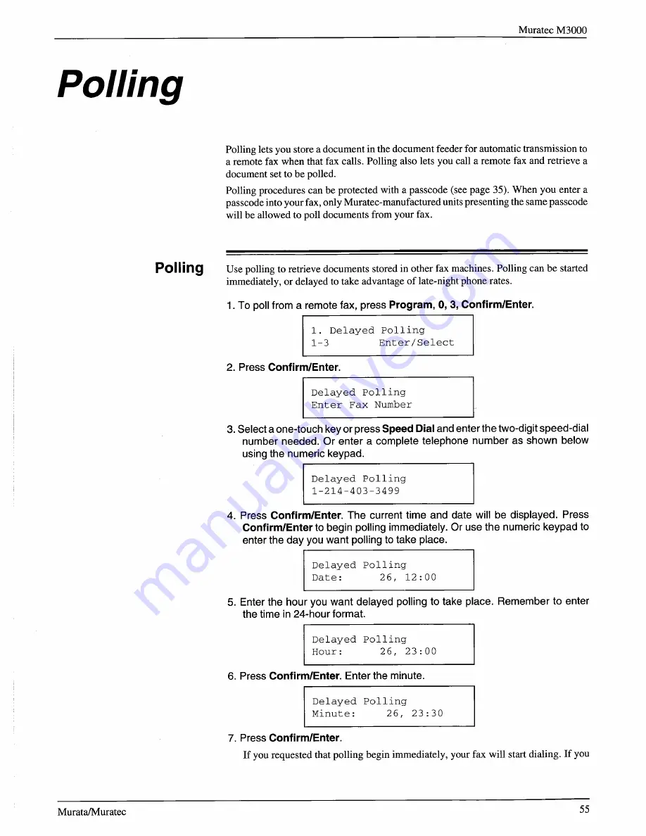 Muratec M-3000 Operating Instructions Manual Download Page 53