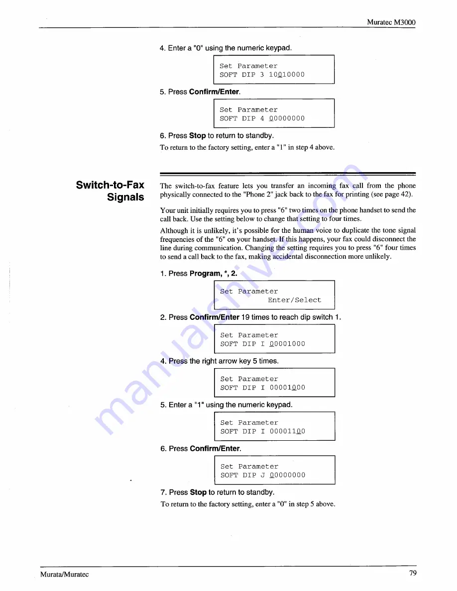 Muratec M-3000 Operating Instructions Manual Download Page 77