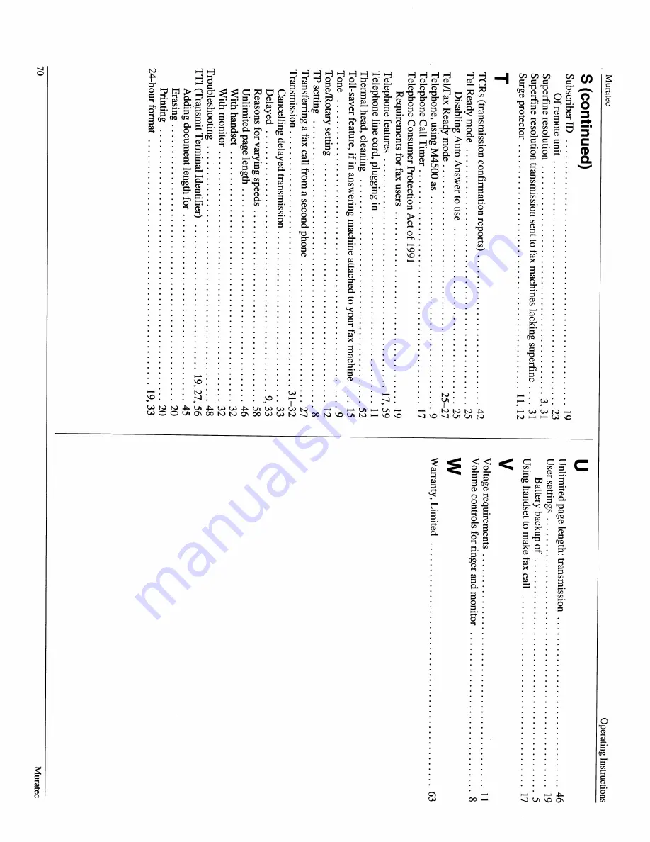 Muratec M-4500 Operating Instructions Manual Download Page 72