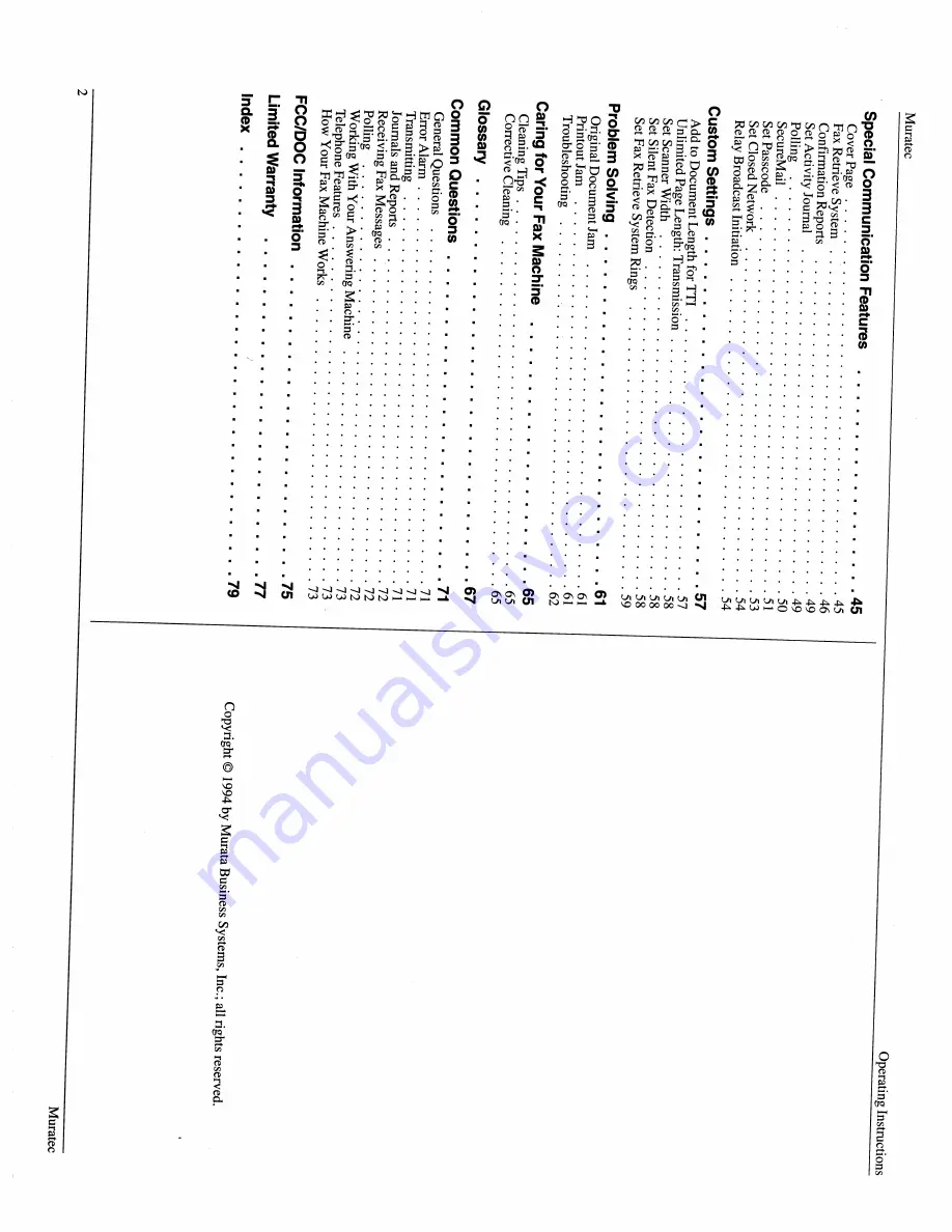 Muratec M-4700 Скачать руководство пользователя страница 4