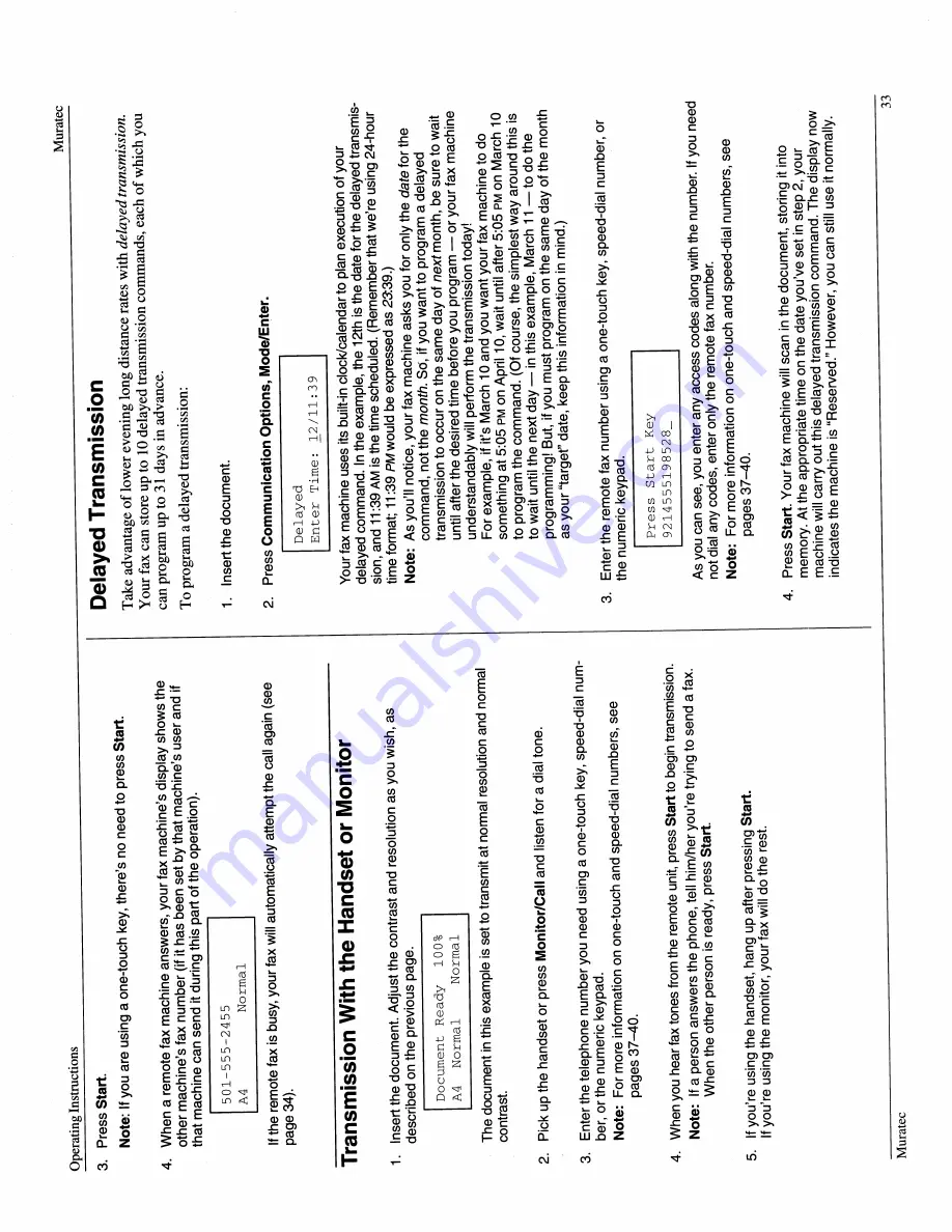 Muratec M-4700 Operating Instructions Manual Download Page 35