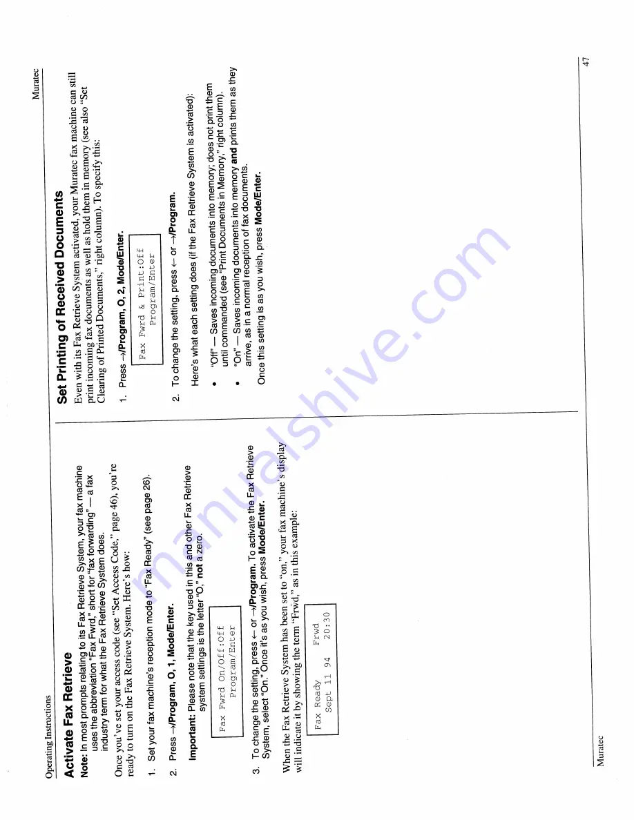 Muratec M-4700 Operating Instructions Manual Download Page 49