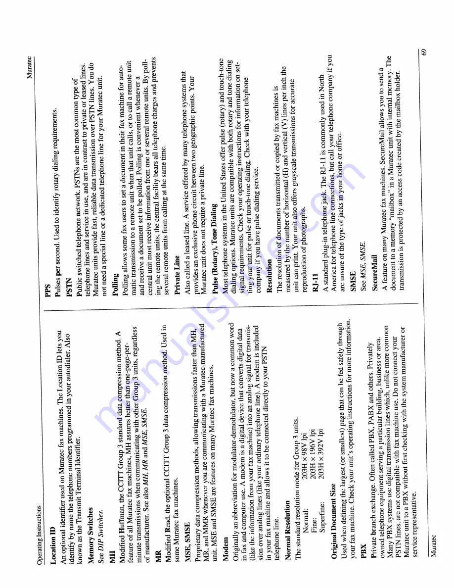 Muratec M-4700 Operating Instructions Manual Download Page 71