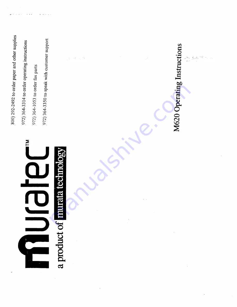 Muratec M-620 Operating Instructions Manual Download Page 1