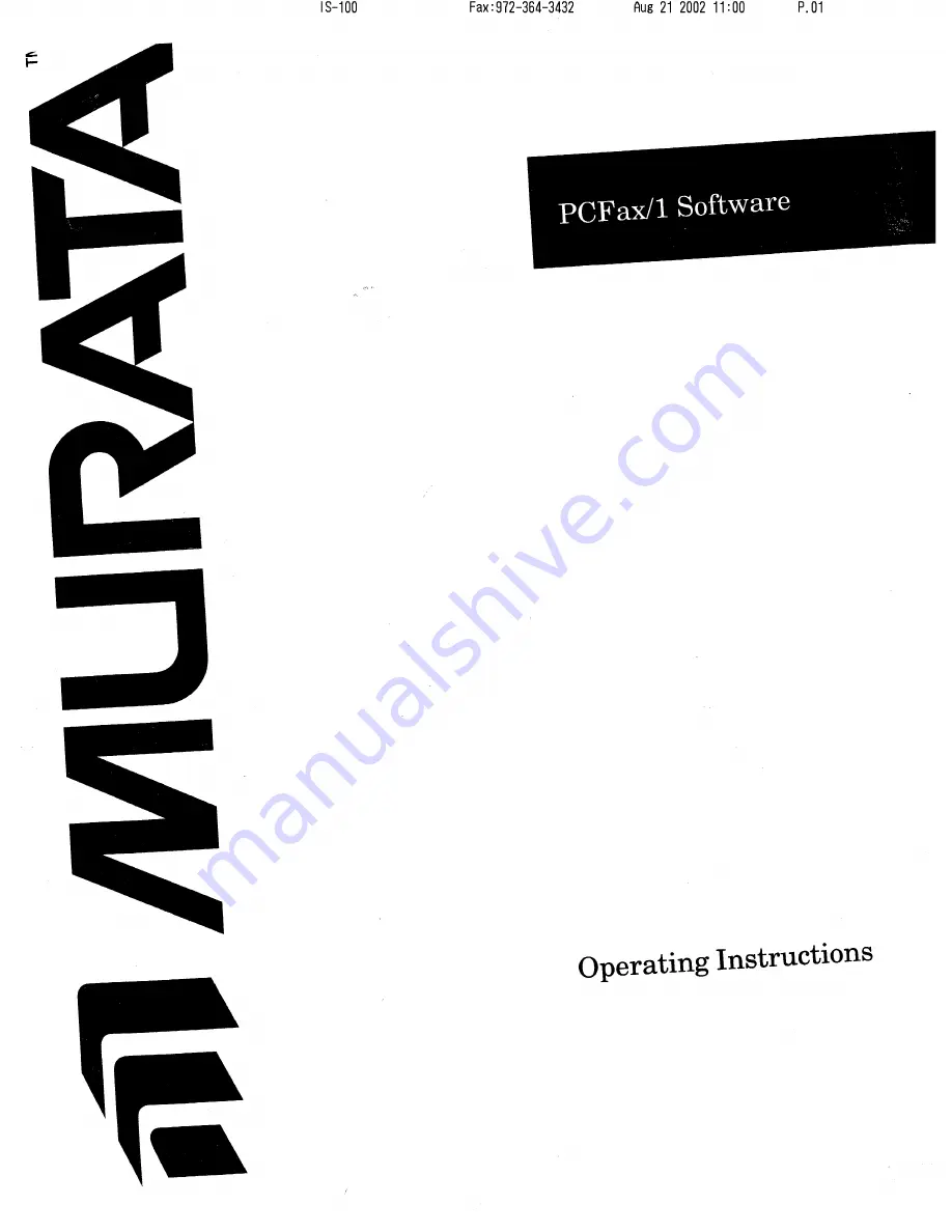 Muratec PCFAX1 Operating Instructions Manual Download Page 1