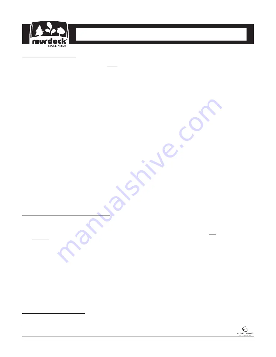 Murdock BF2 Series Installation & Maintenance Instructions Manual Download Page 12