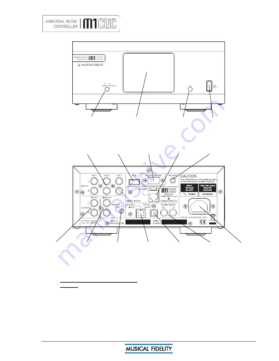 Musical Fidelity M1 Clic Instructions For Use Manual Download Page 7