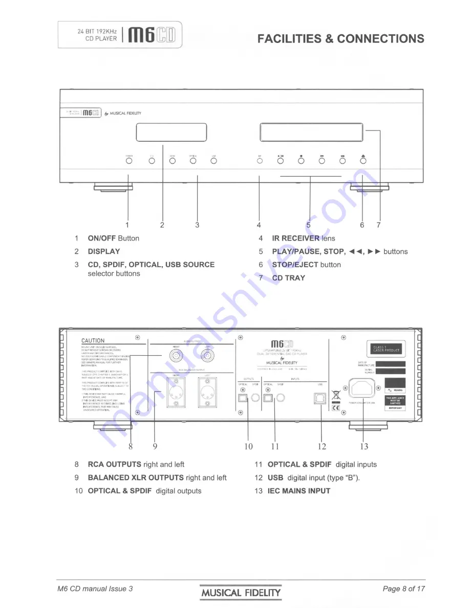 Musical Fidelity M6 series Installation Manual Download Page 9