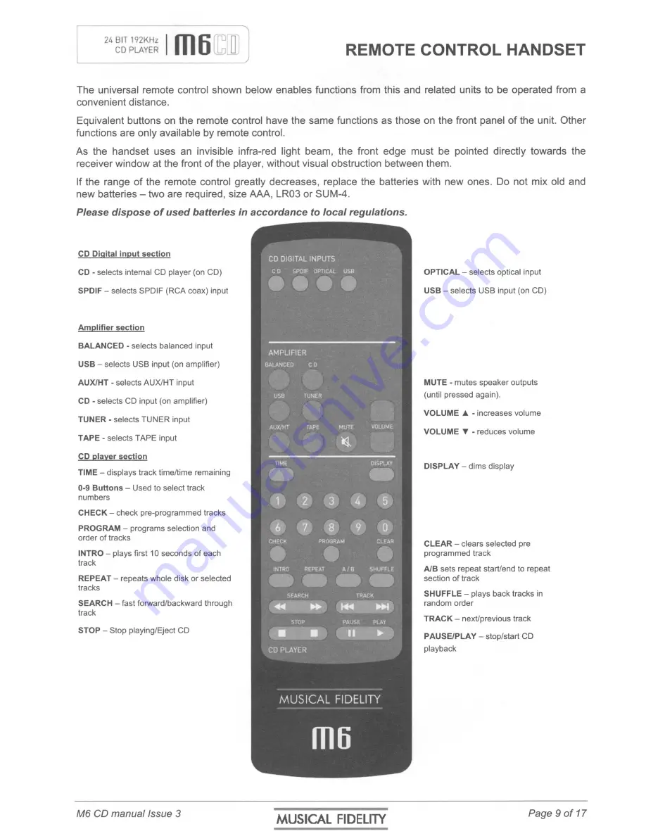 Musical Fidelity M6 series Installation Manual Download Page 10