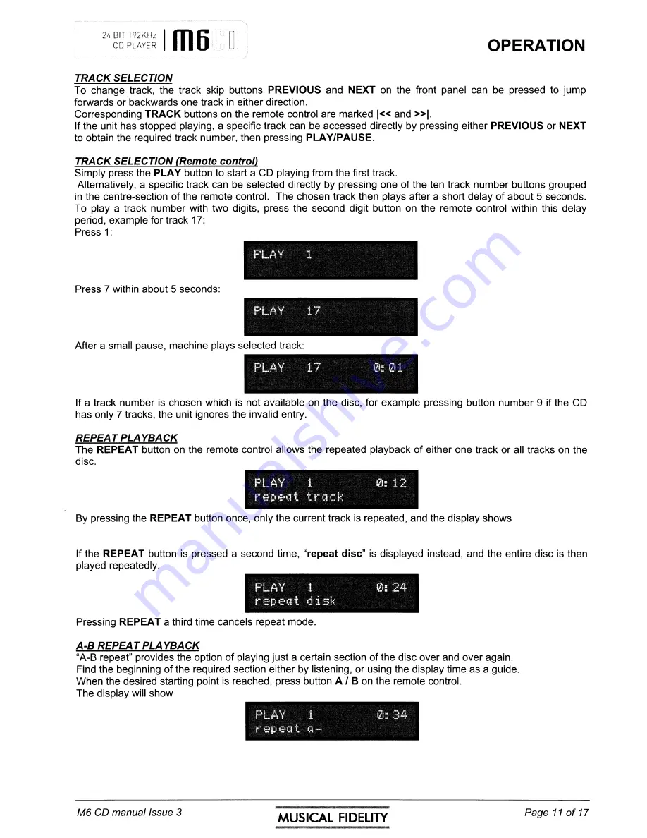 Musical Fidelity M6 series Скачать руководство пользователя страница 12