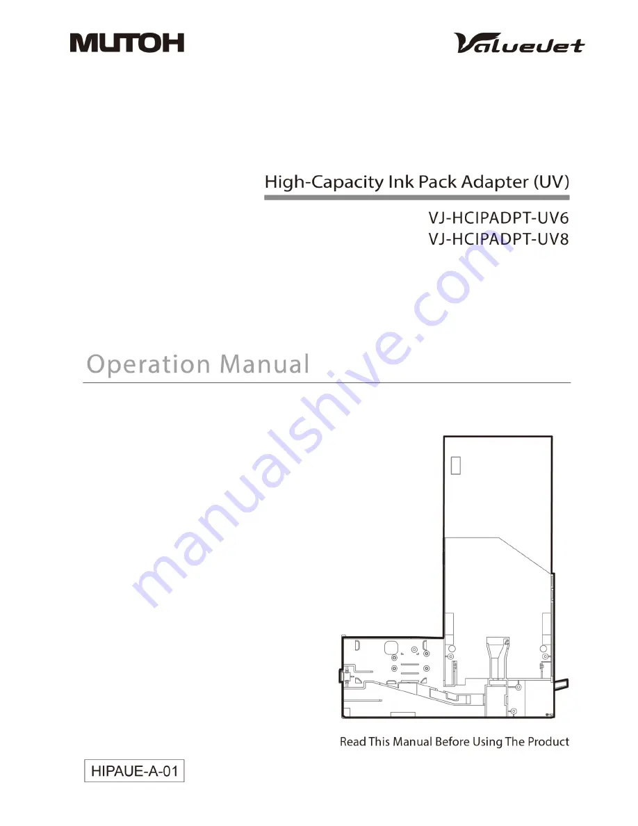 MUTOH ValueJet VJ-HCIPADPT-UV6 Operation Manual Download Page 1