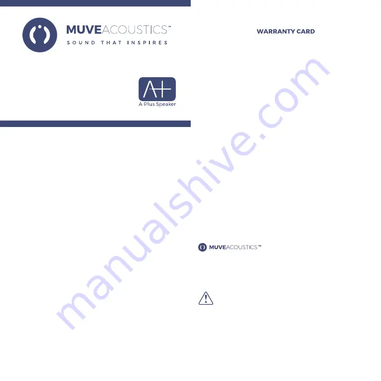 MUVEACOUSTICS A+ User Manual And Warranty Download Page 1