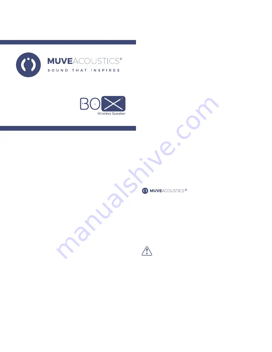 MUVEACOUSTICS BOX User Manual And Warranty Download Page 1