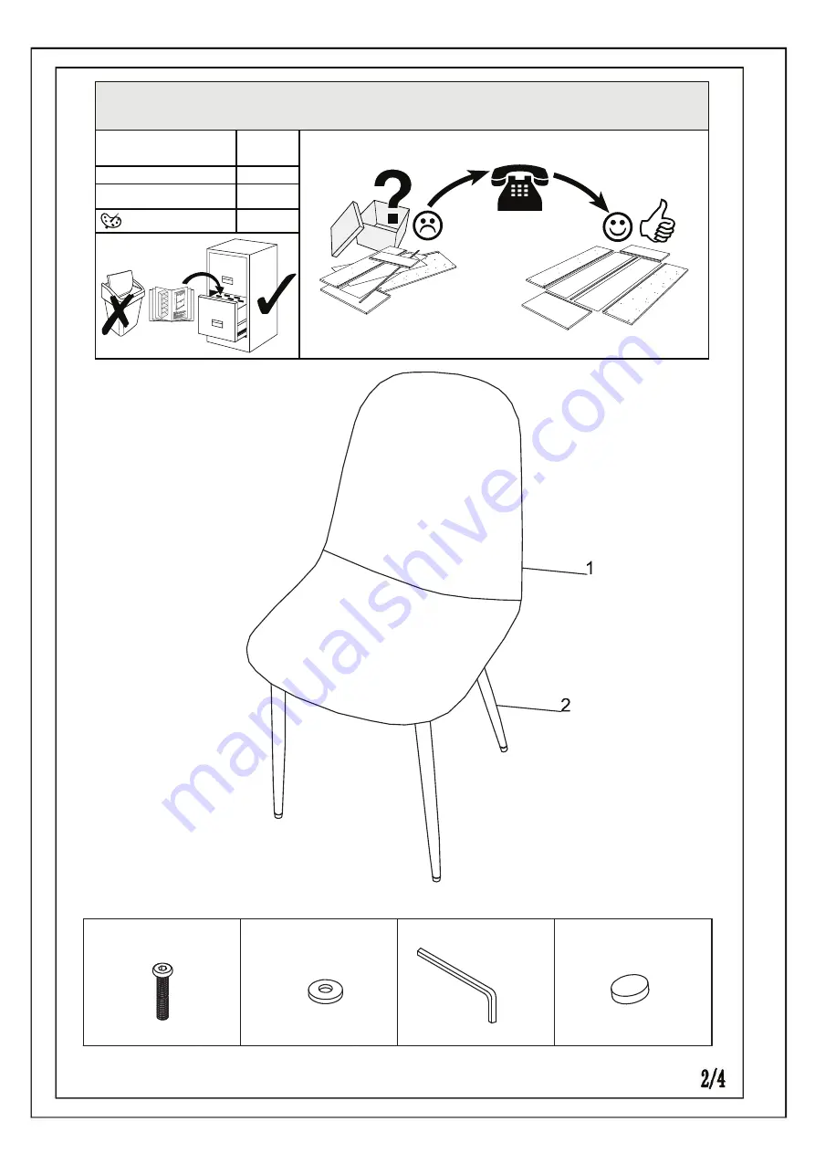 my home Miller Chair Fabric Assembly Instructions Manual Download Page 6