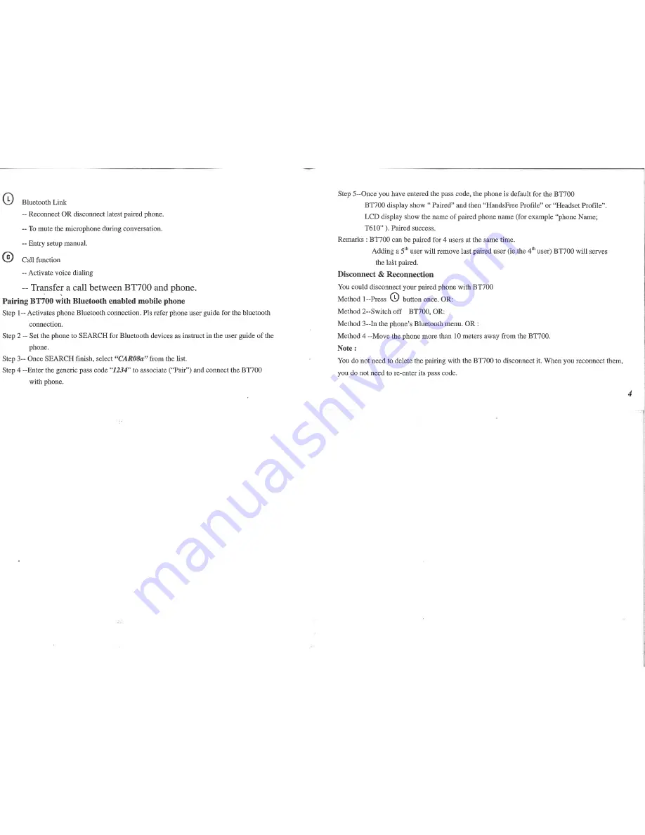 Myron & Davis BT700 Instruction Manual Download Page 2