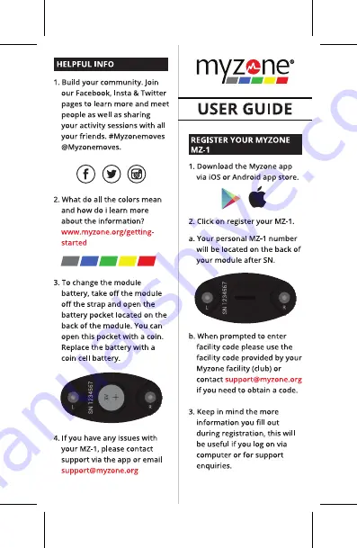 Myzone MZ-1 User Manual Download Page 1