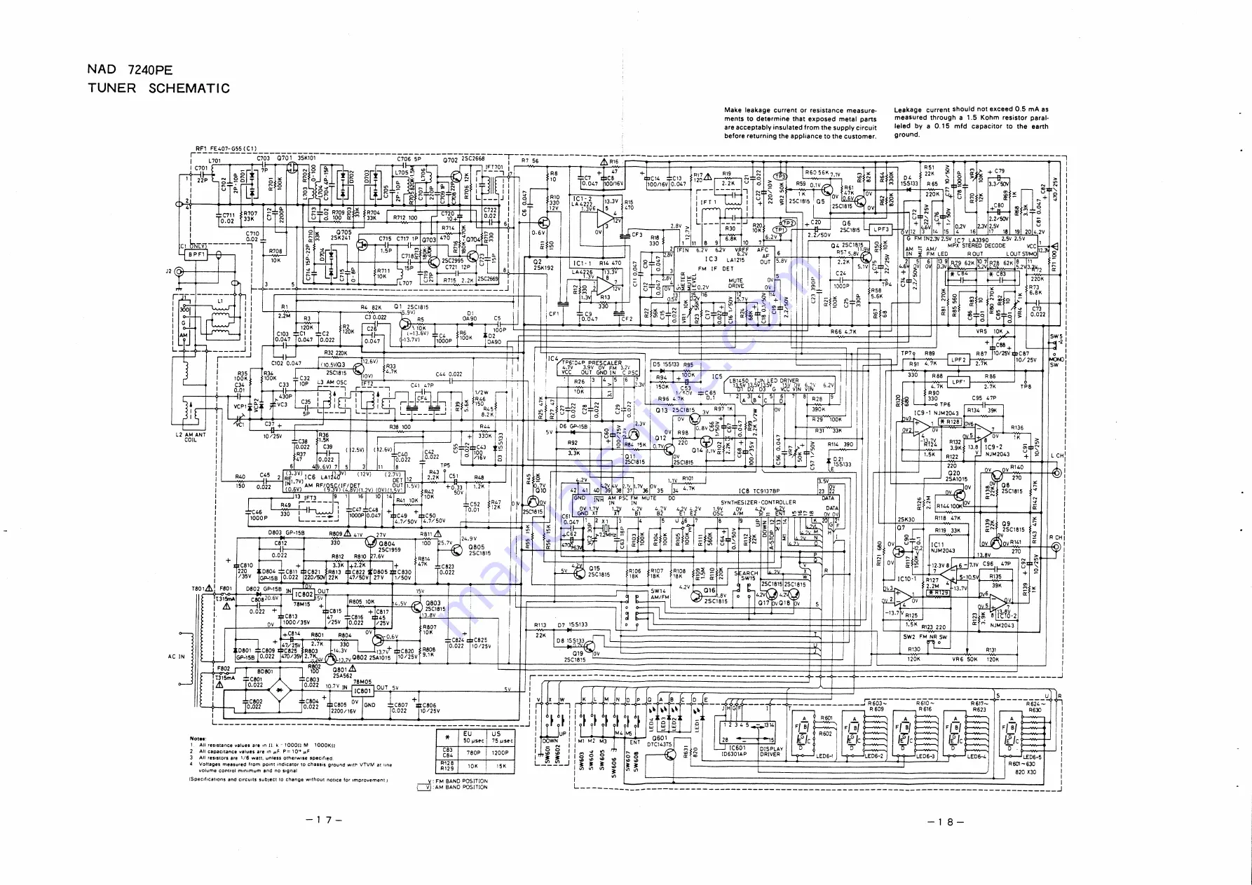 NAD 7240 Service Manual Download Page 14