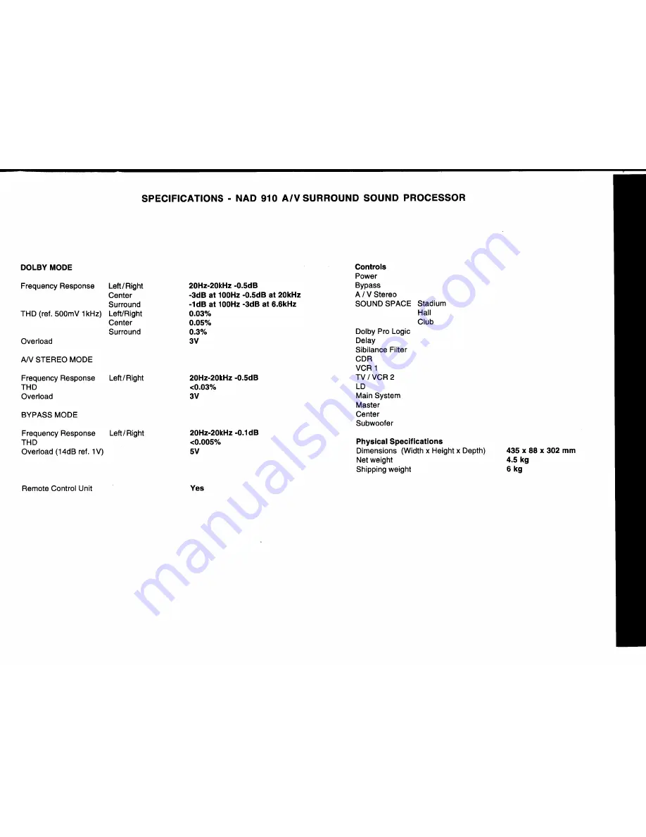 NAD 910 Owner'S Manual Download Page 11