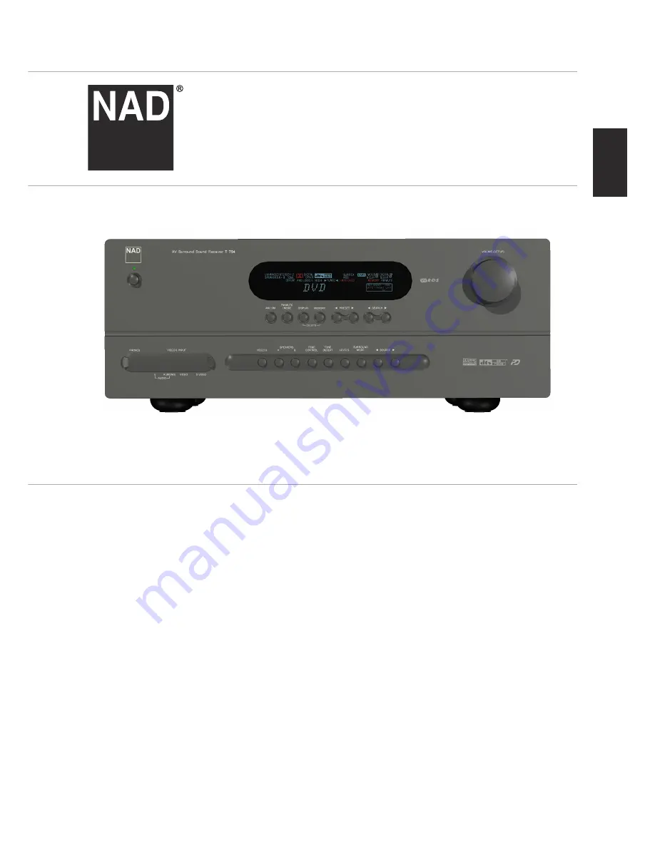 NAD T 754 Owner'S Manual Download Page 1