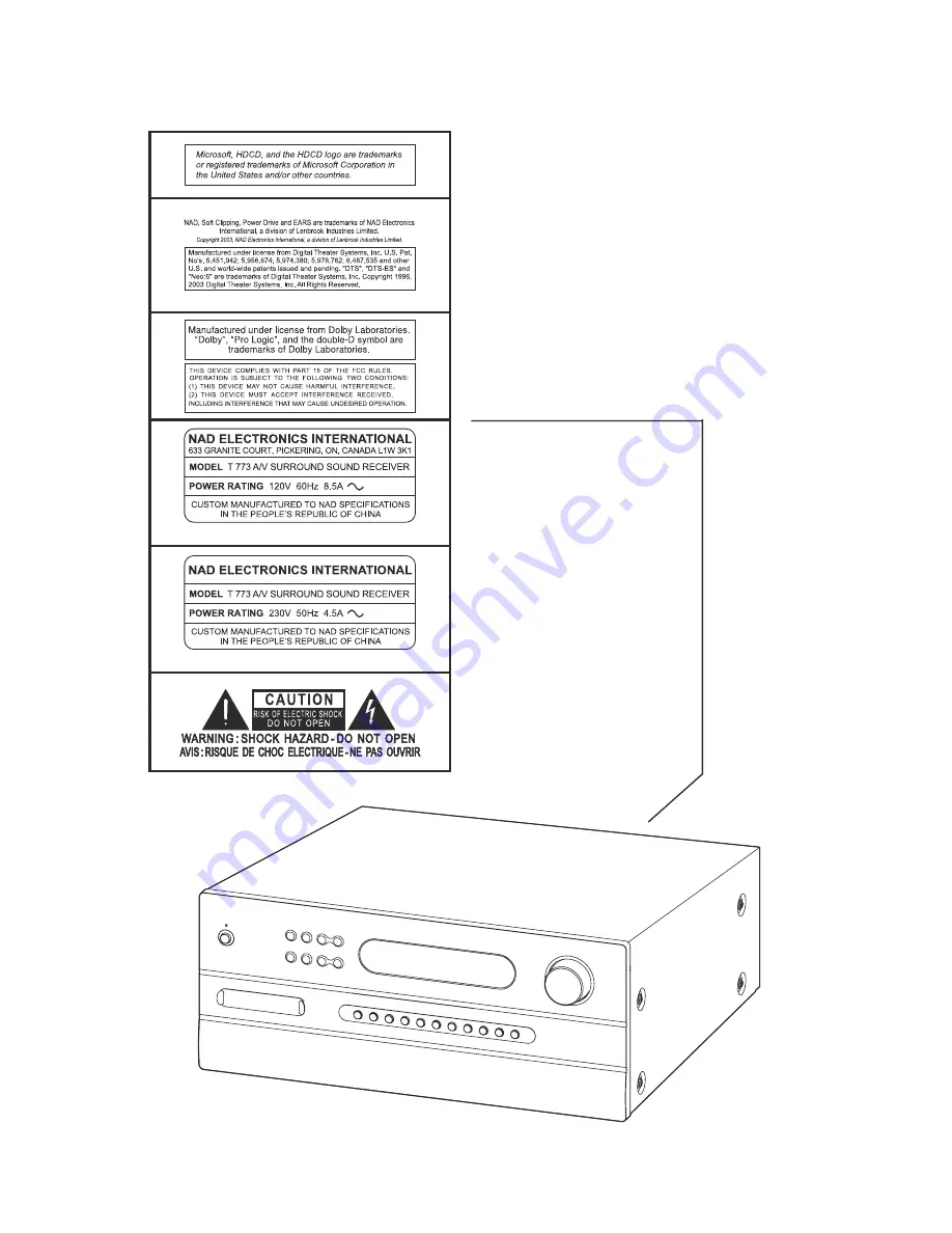 NAD T 773 Скачать руководство пользователя страница 2