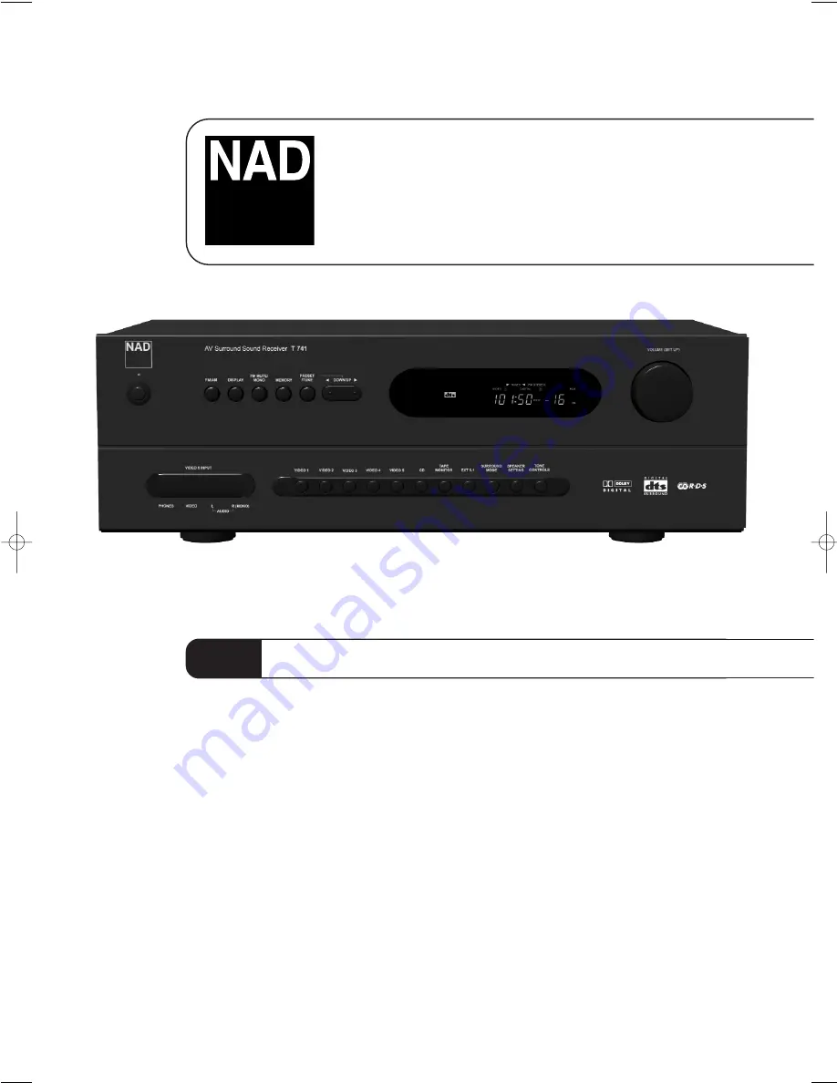 NAD T741 Скачать руководство пользователя страница 1