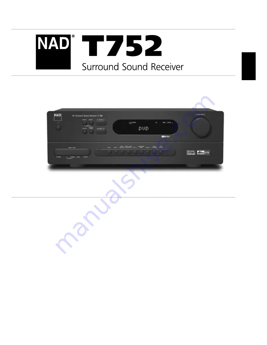 NAD T752 Скачать руководство пользователя страница 1