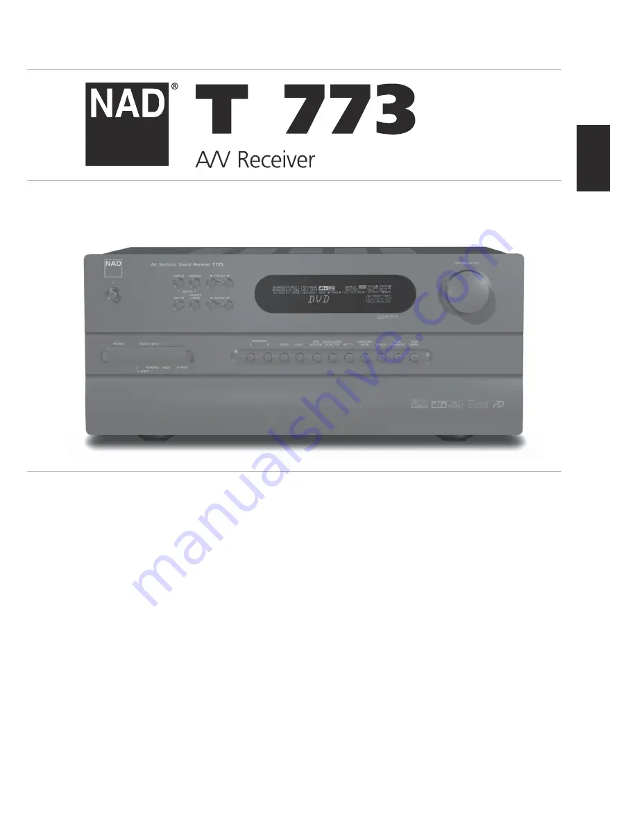 NAD T773 ADDENDUM Скачать руководство пользователя страница 1