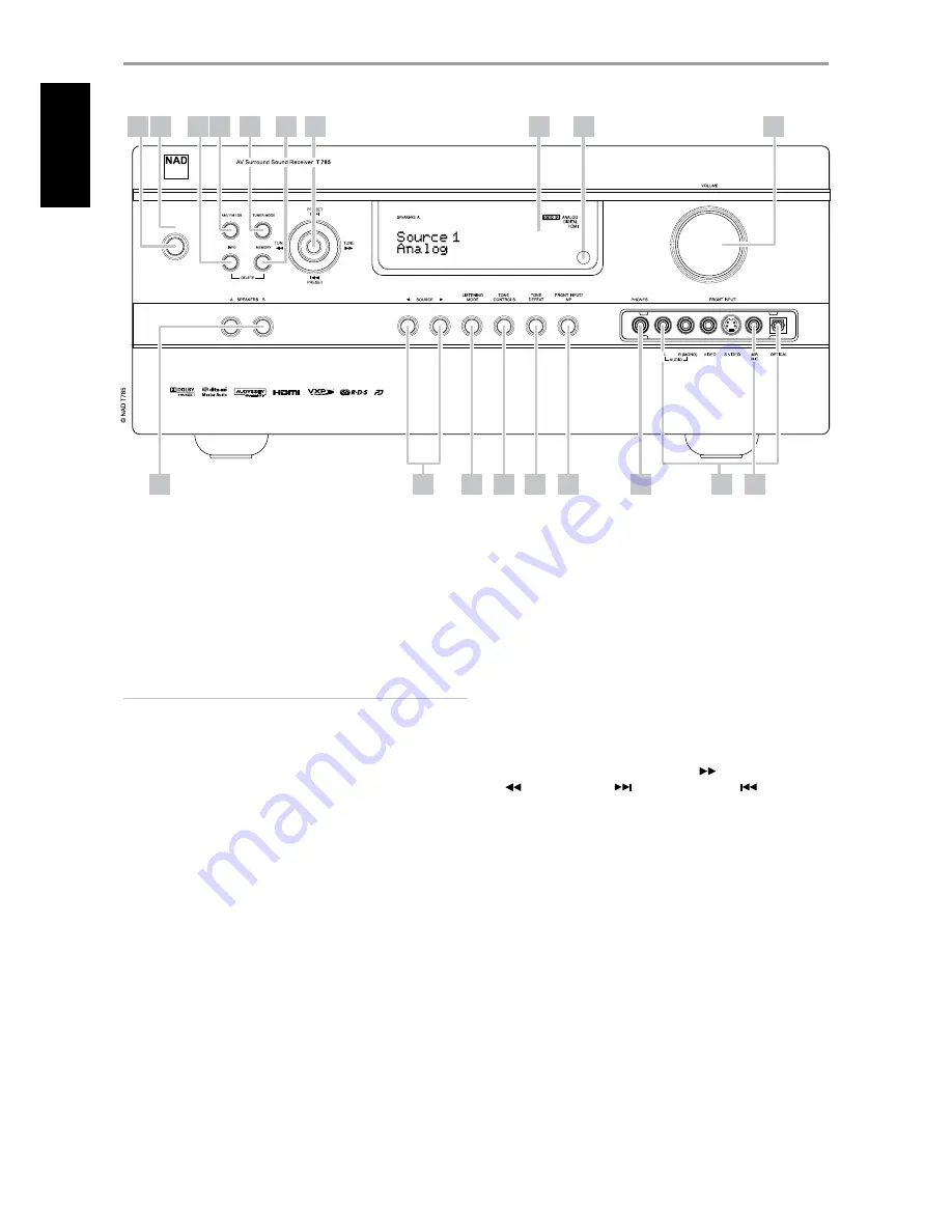 NAD T785 Скачать руководство пользователя страница 8