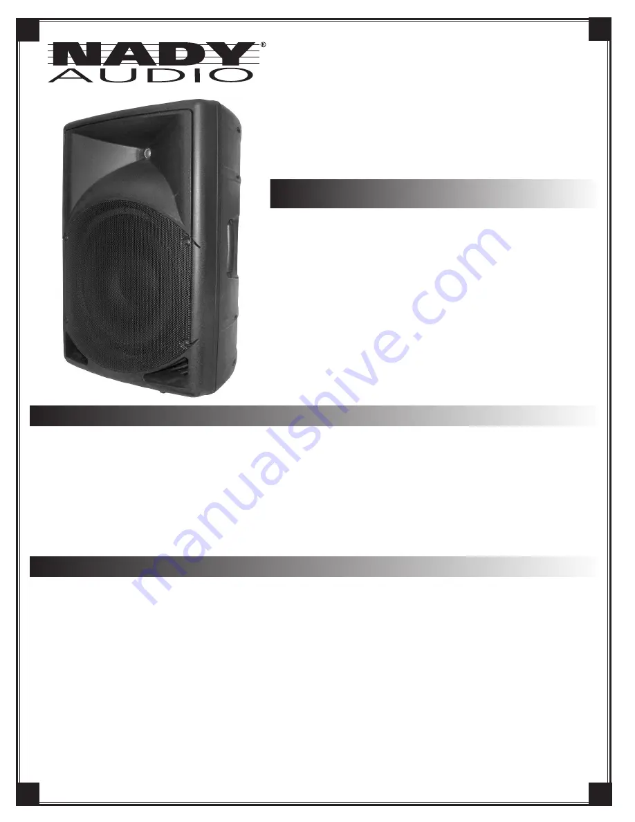 Nady Systems P-Cab Speakers PCS-8X Скачать руководство пользователя страница 1