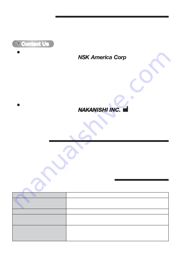 Nakanishi NR3060-AQC Operation Manual Download Page 8