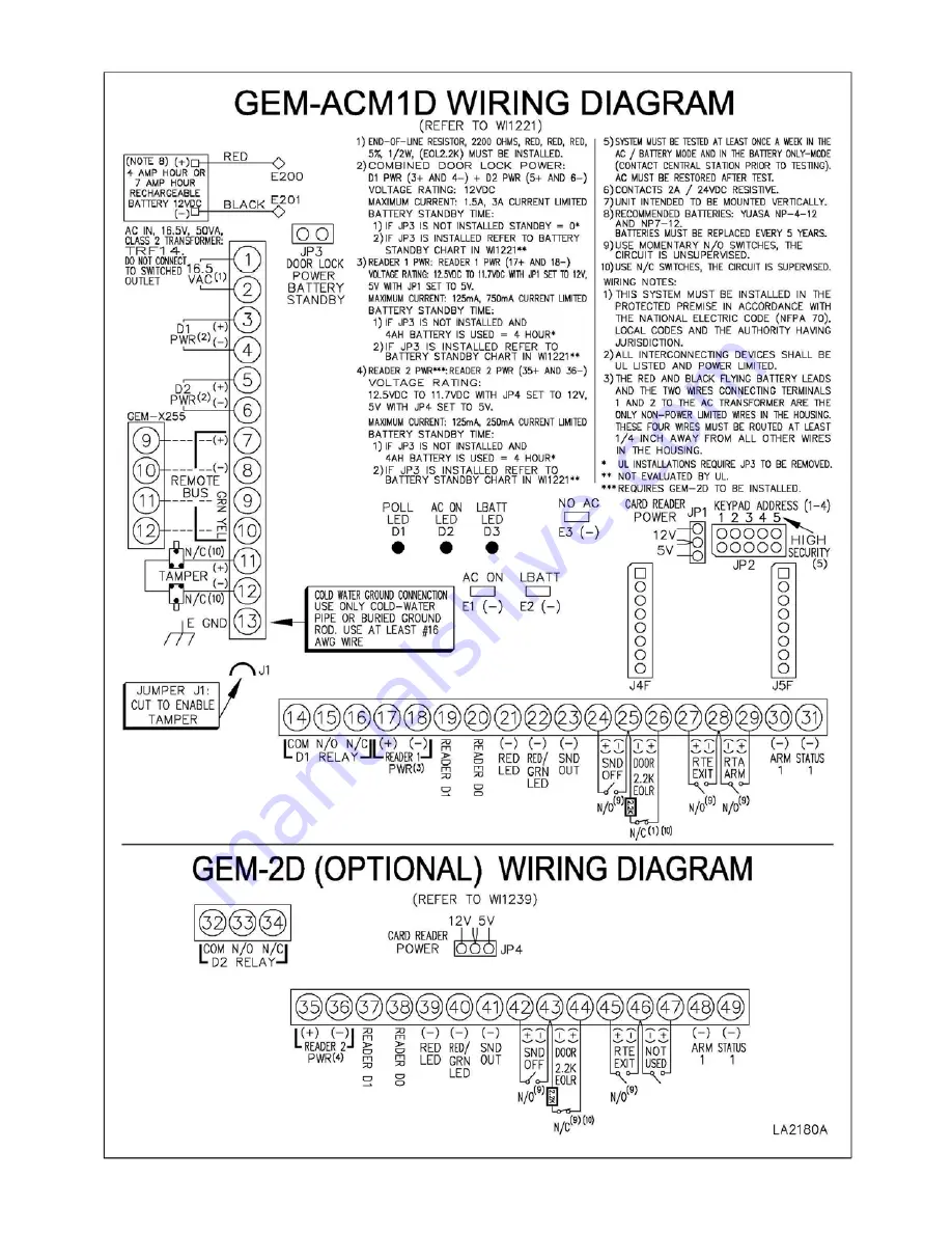 NAPCO GEM-ACM1D Installation Instructions Manual Download Page 23