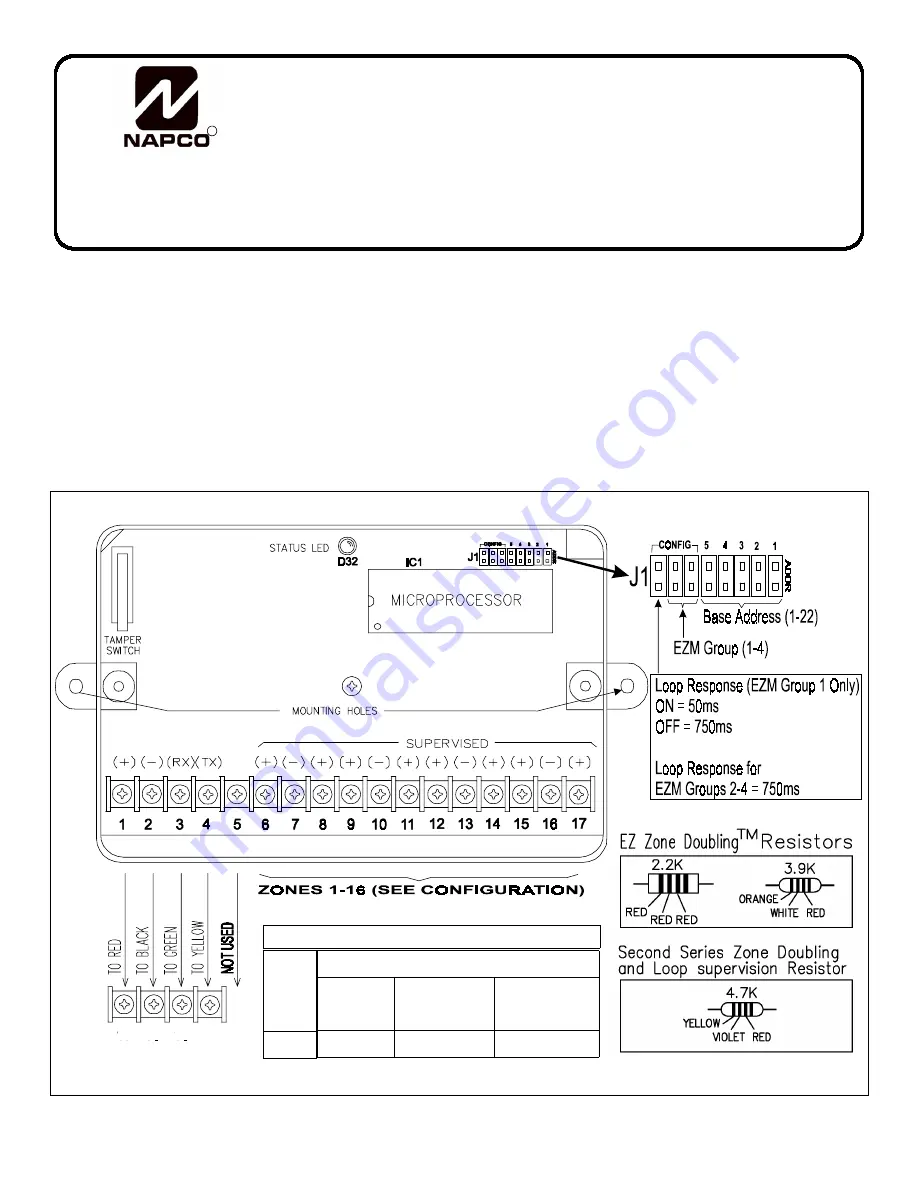 NAPCO GEM-EZM4/8 Скачать руководство пользователя страница 1