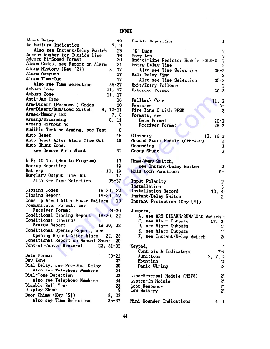 NAPCO Magnum Alert-825HS Operating & Installation Instructions Manual Download Page 44