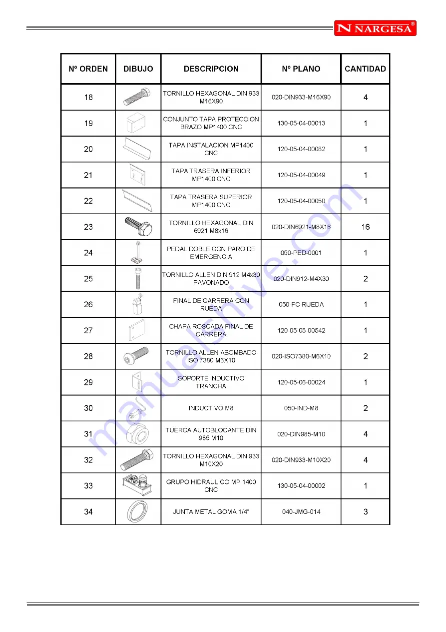 NARGESA MP1400 CNC Instruction Booklet Download Page 16