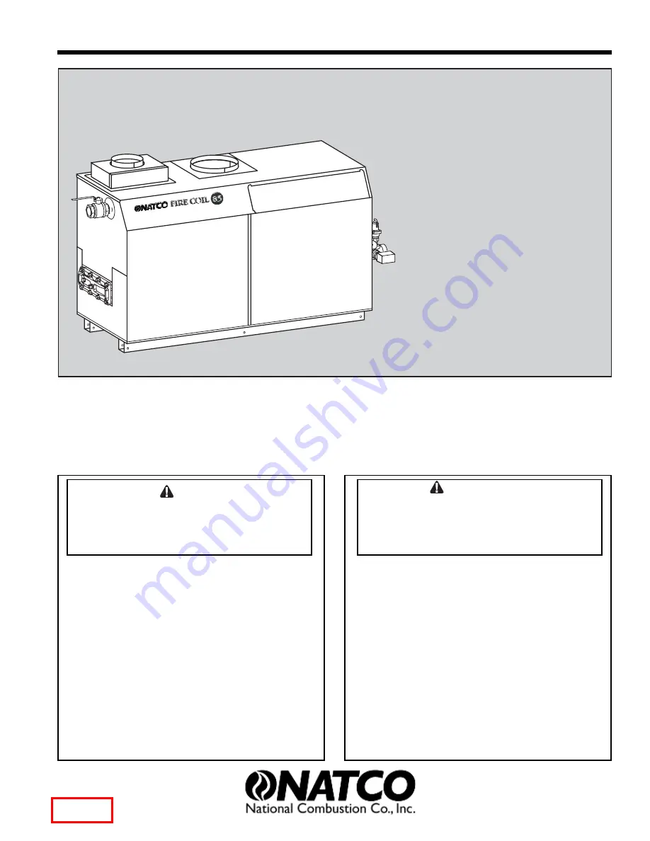 Natco Fire Coil 85 Installation And Operation Instructions Manual Download Page 1