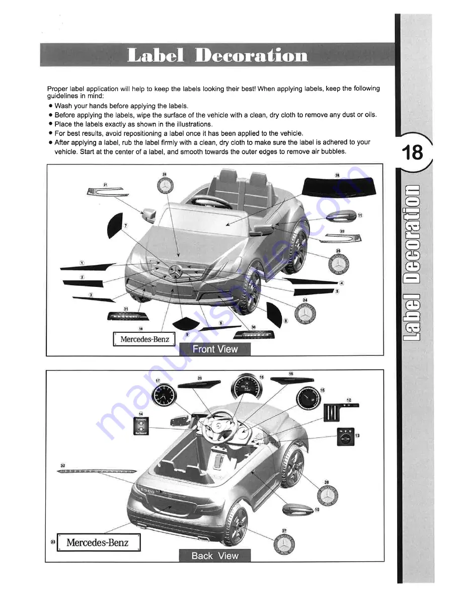 National Products 0770 6V E-Class Mercedes-Benz Скачать руководство пользователя страница 18