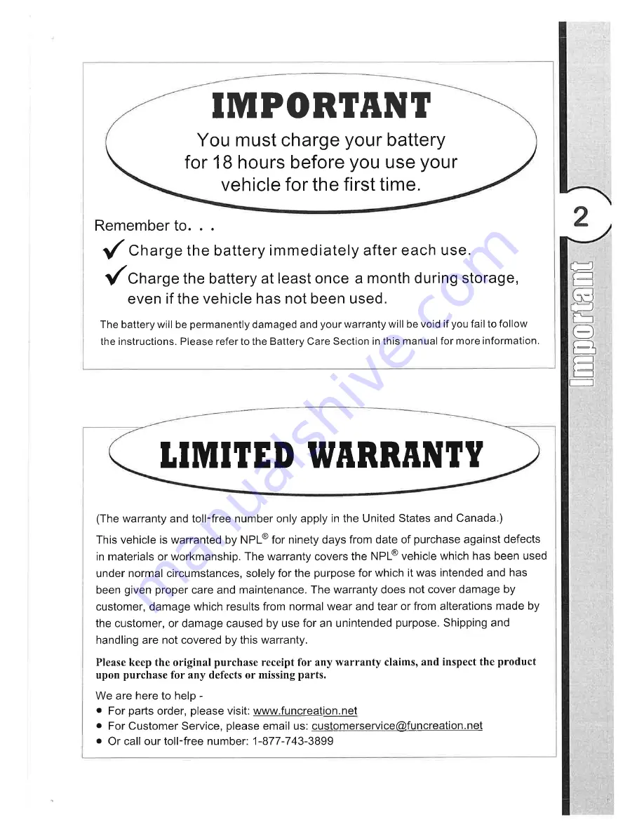 National Products 610 Owner'S Manual Download Page 2