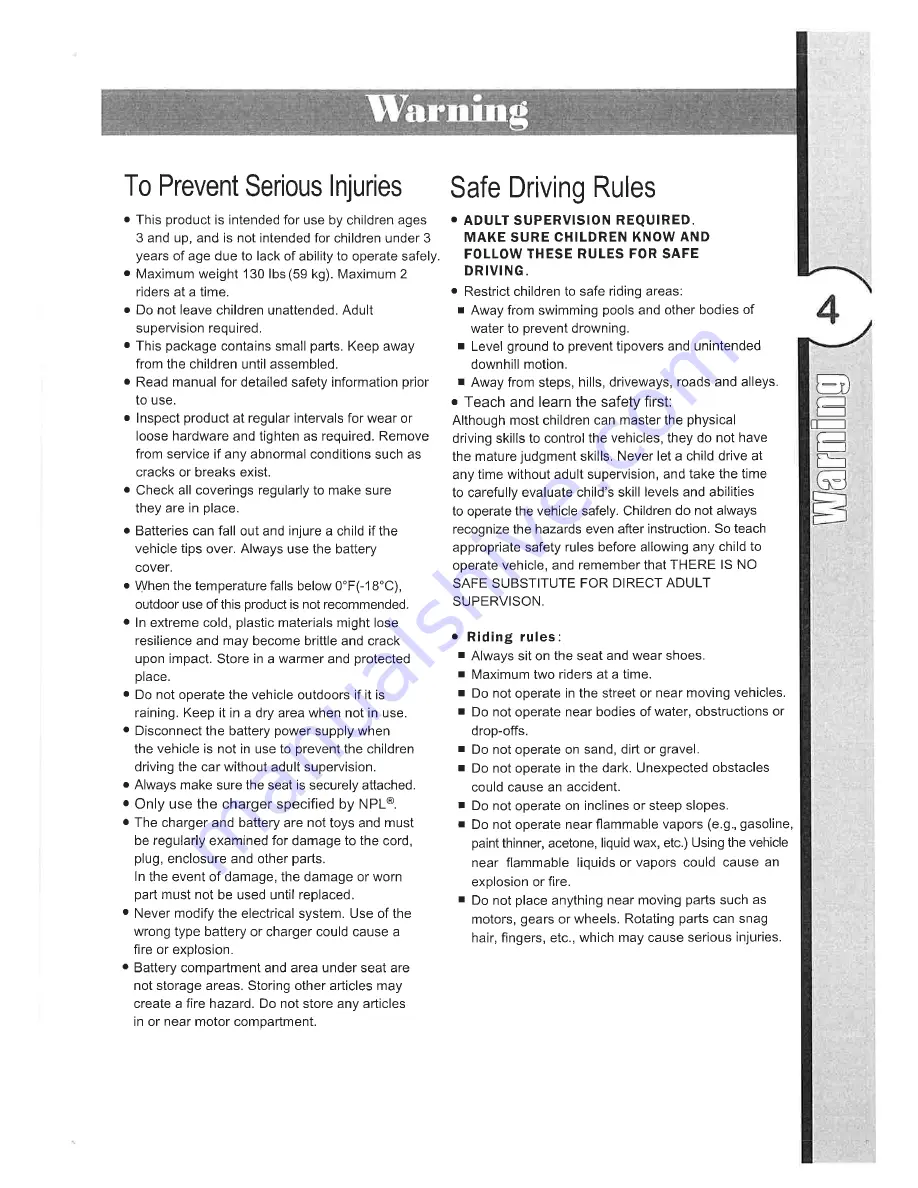 National Products 610 Owner'S Manual Download Page 4