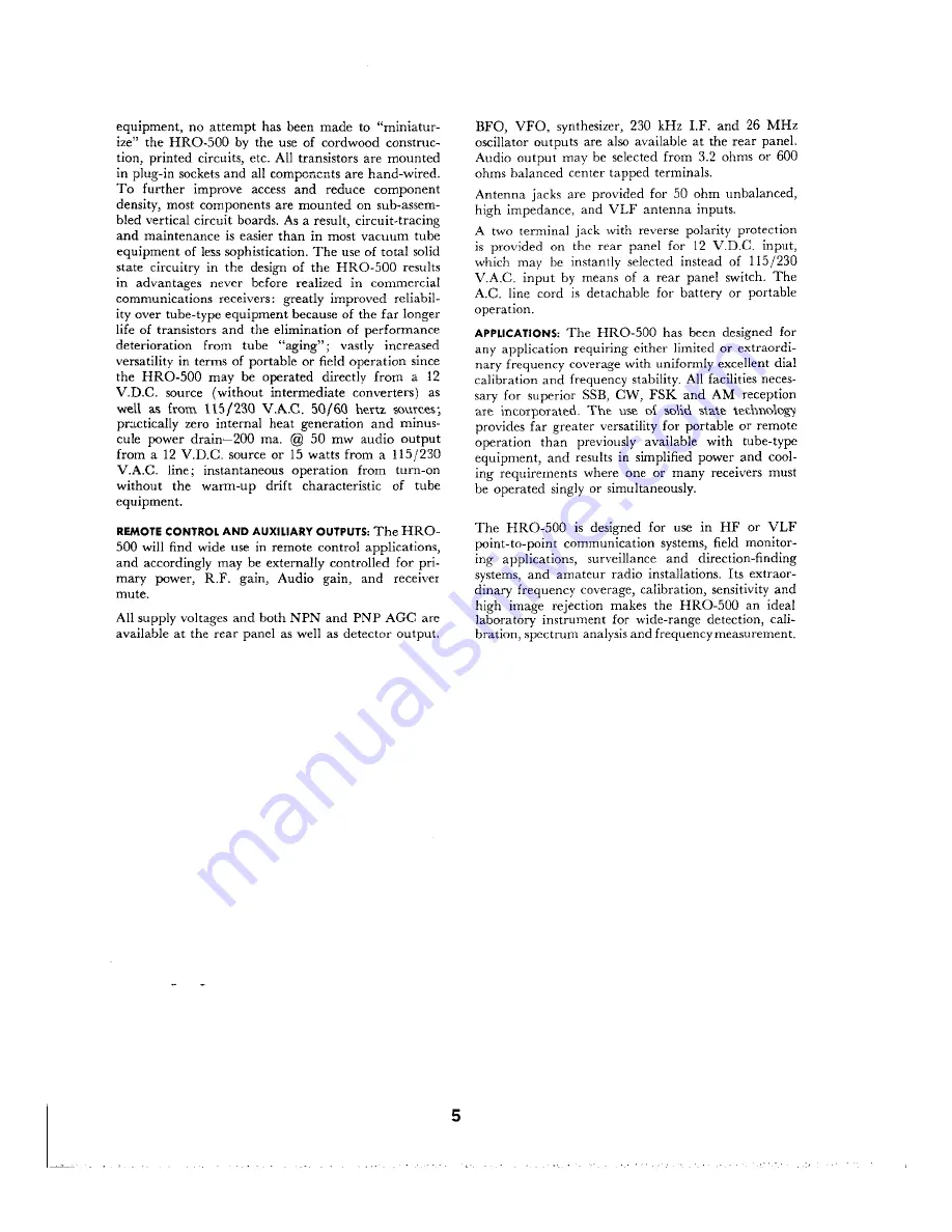 National Radio HRO-500 Manual Download Page 7